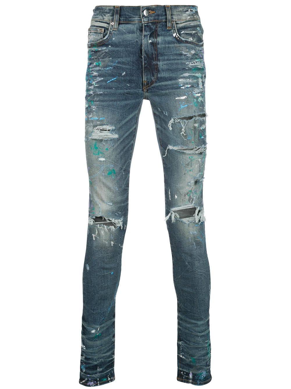 Amiri – Paint Splatter Blue & White